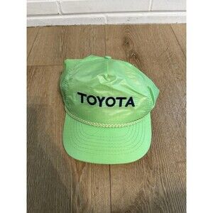 Vintage 80s Swingster Toyota Hat Cap Snap Back Mens One Size Green Neon